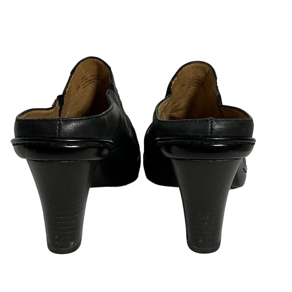 Söfft Black Leather Heeled Mules Slip On Comfort Shoes Stacked Heel Size 8M - Picture 8 of 11